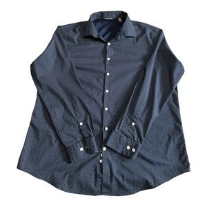 Kenneth Cole Reaction Blue Polkadot Slim Fit Button Down Size XL (34/35)